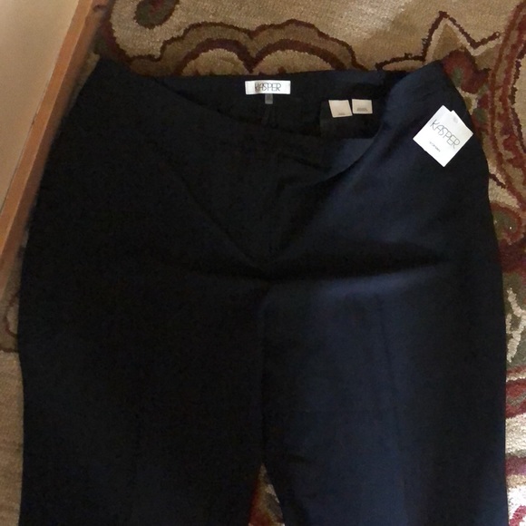 KASPER size 24W Dress Trouser Flat Front Part Elasticwaist Straight Leg $89 NEW - Picture 10 of 11